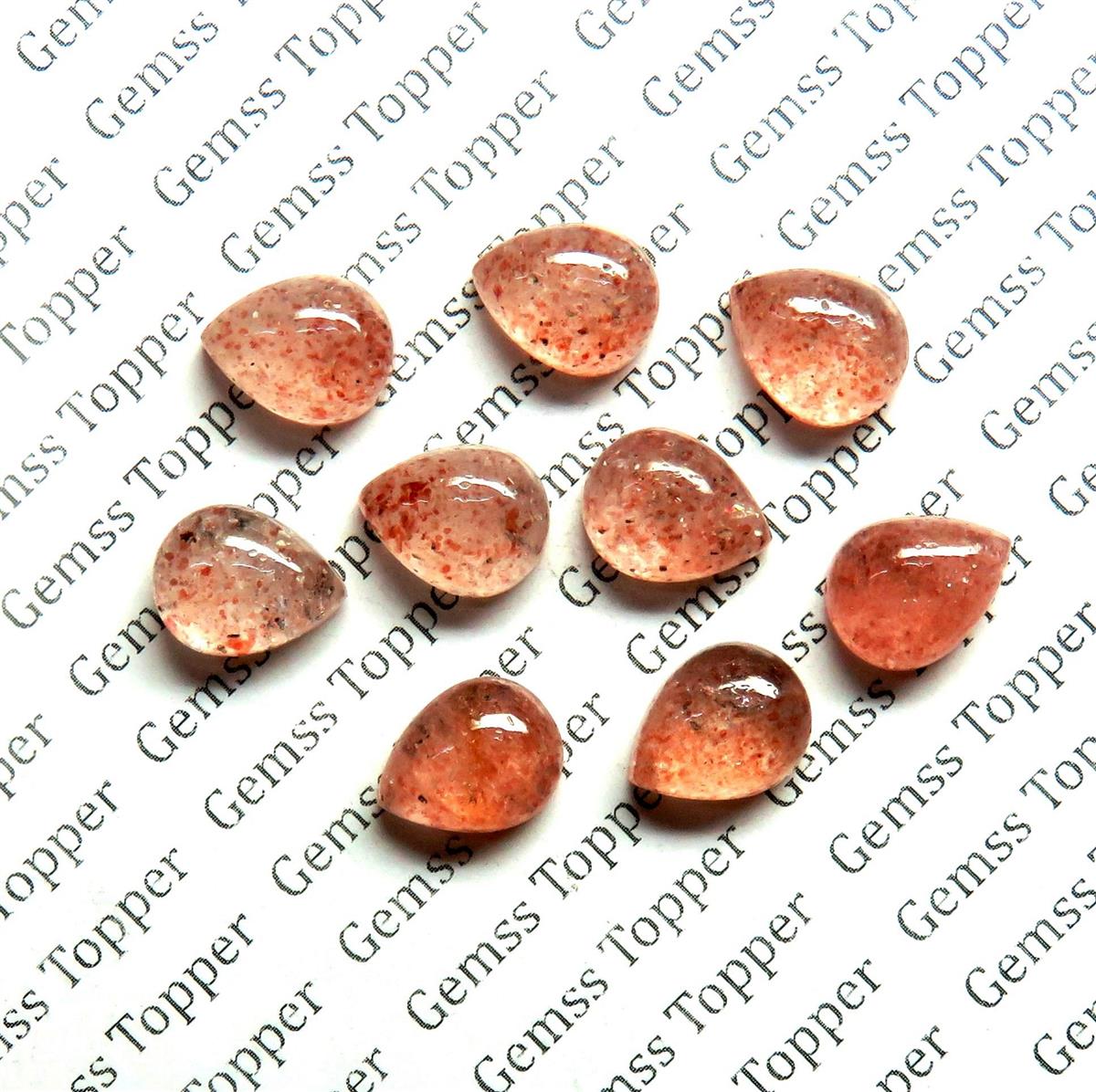 Strawberry Quartz 9x12 mm Pear Cabochon